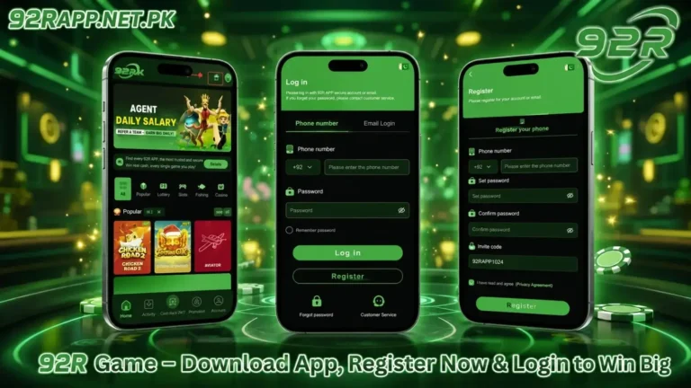 Register Your account with (92rapp.net.pk) Play game and win Big with 92 R Game